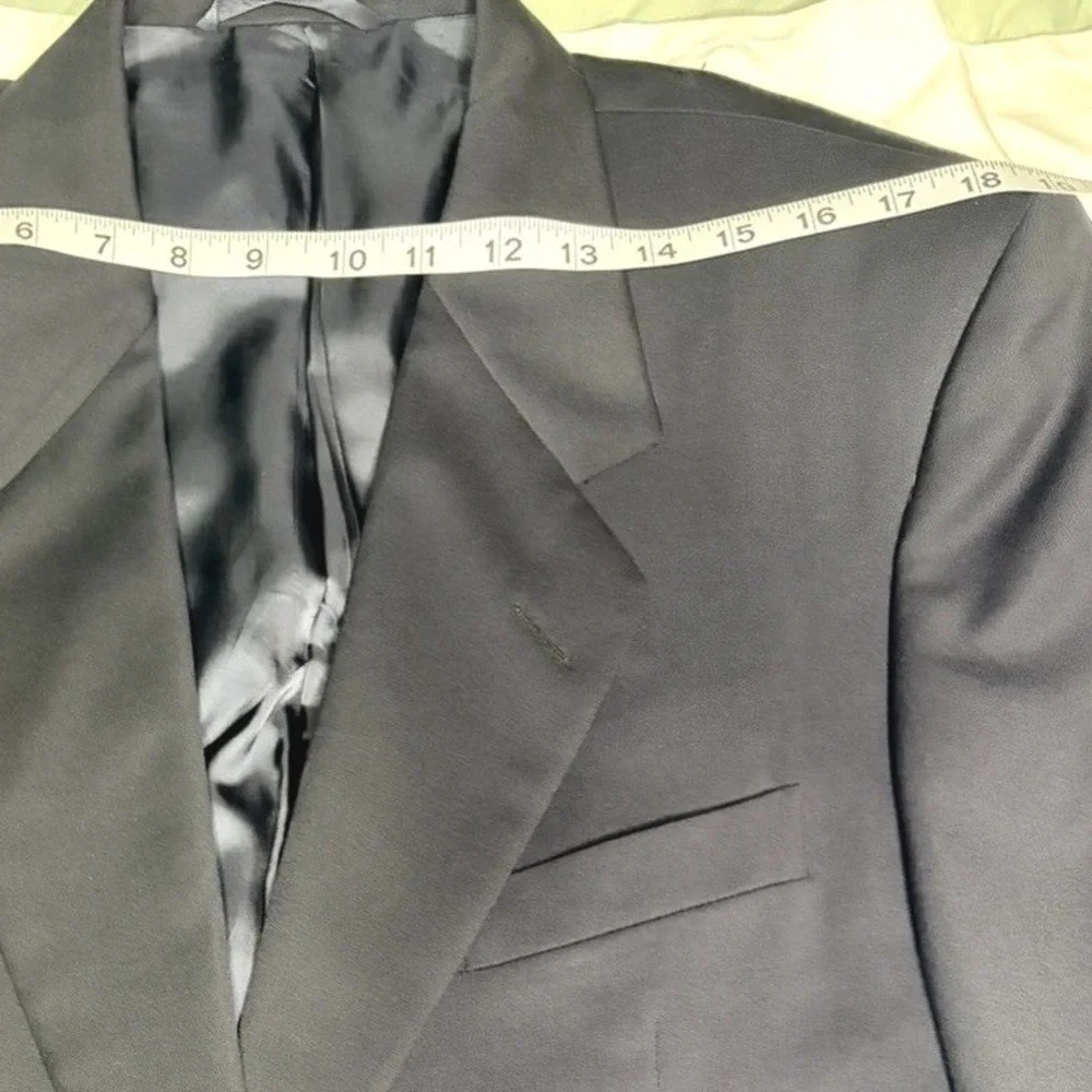 Hickey Freeman Neiman Marcus Boardroom Blazer 44R 100% Wool Navy Mens Sport Coat